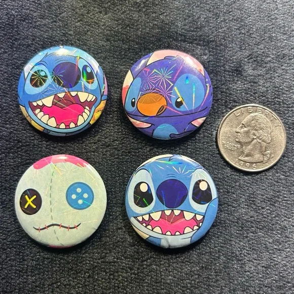 Lilo & Stitch - 4 Button Set (Handmade) - Picture 2 of 9